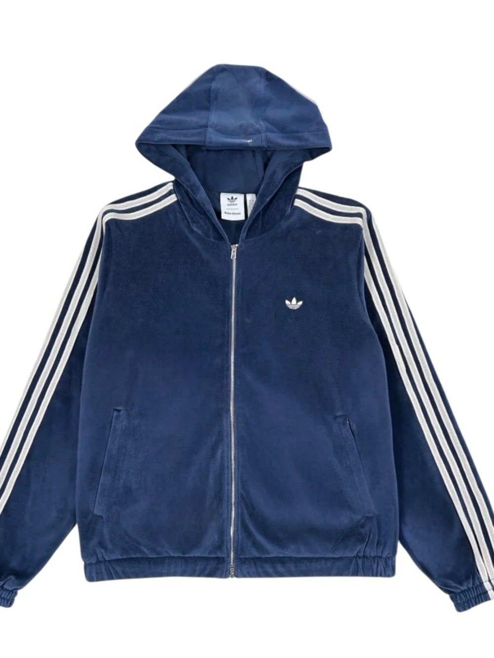 Brand New Tags Wales Bonner x adidas Navy Blue Velour Hoodie Track Jacket Men XL
